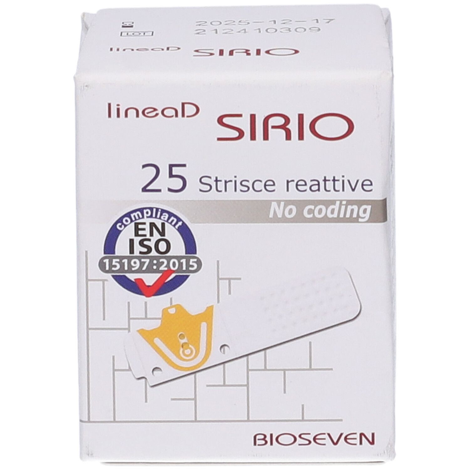 Strisce Misurazione Glicemia Linea D Sirio 25 Pezzi