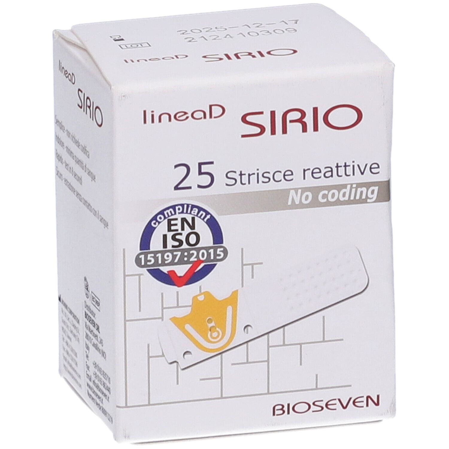 Strisce Misurazione Glicemia Linea D Sirio 25 Pezzi
