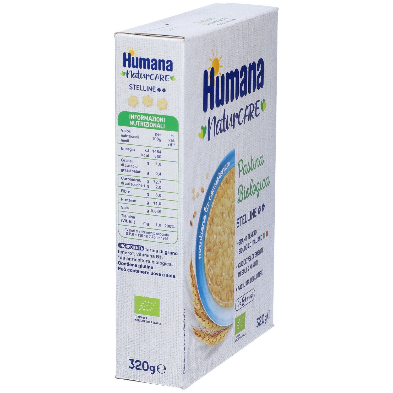 Pappa neonati Humana stelline pastina biologica 320 g