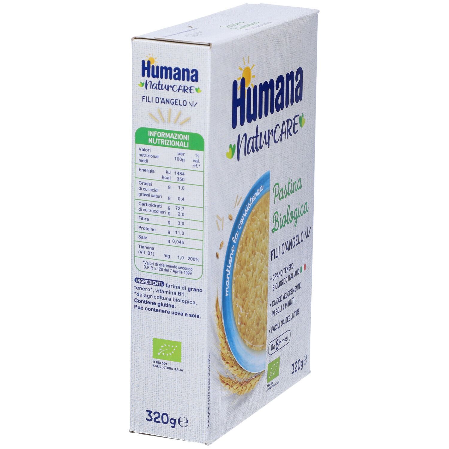 Humana Fili D'angelo Biologici Pastina 320 g