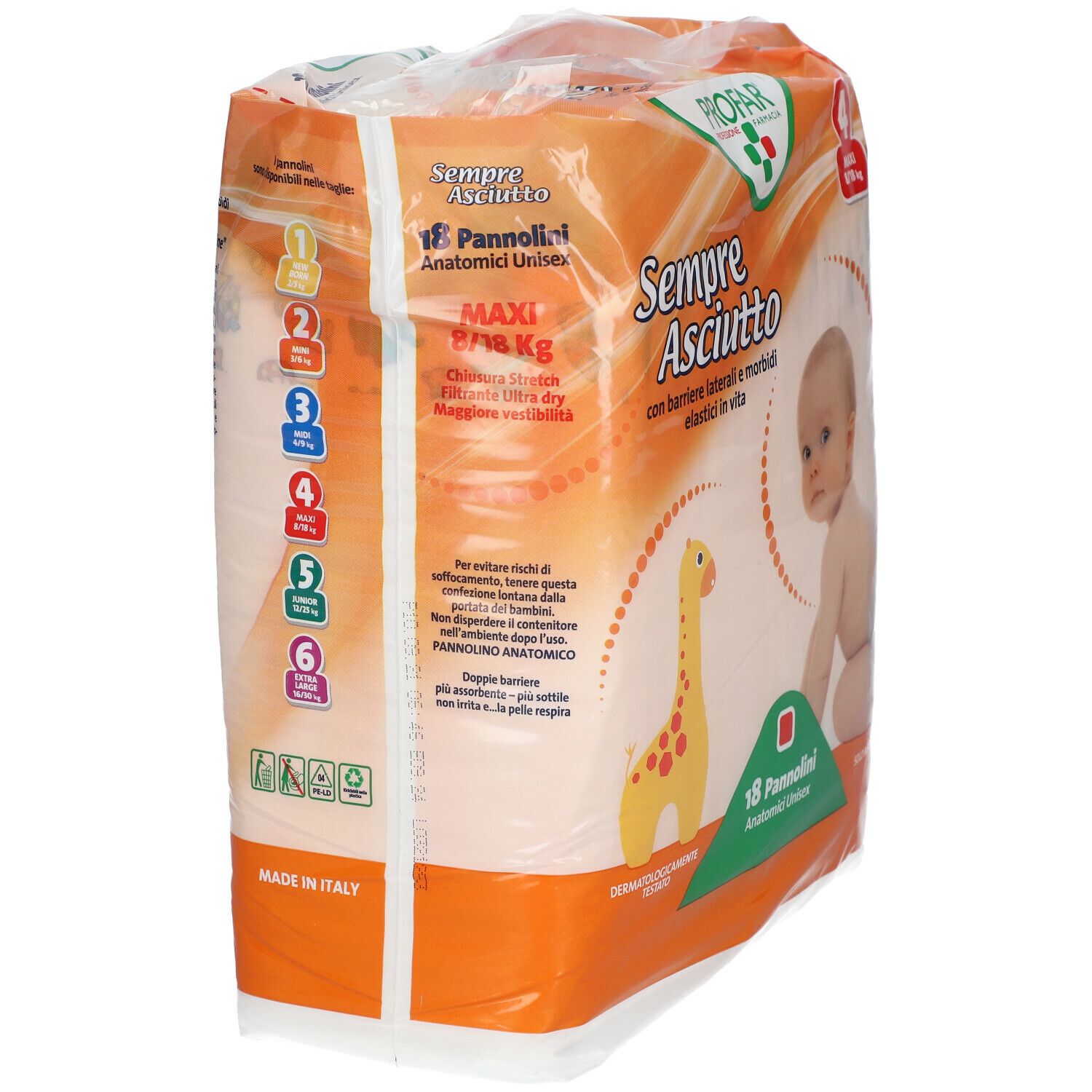 PROFAR® SempreAsciutto Taglia 4 Maxi 8/18 Kg