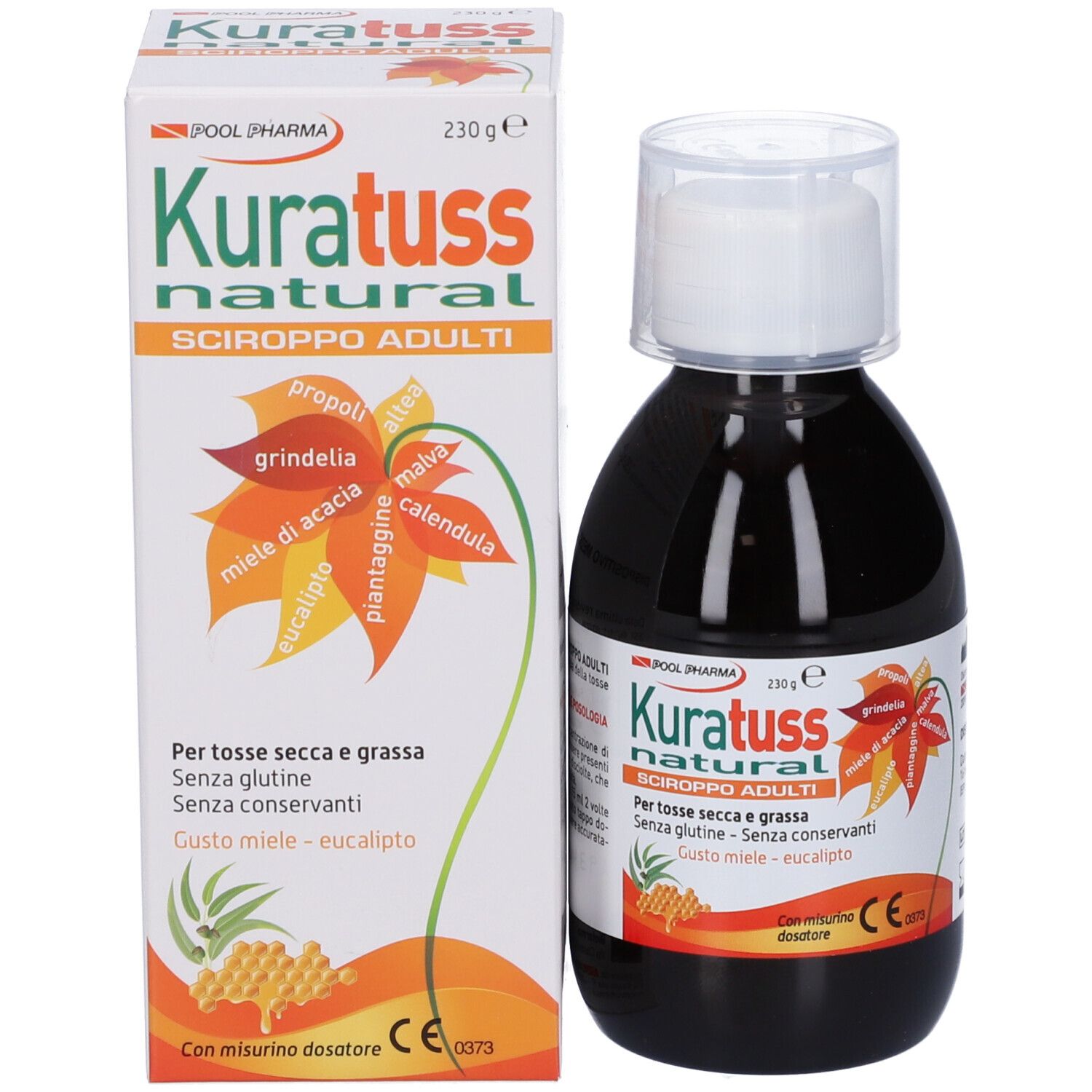Kuratuss Natural Sciroppo Adulti Tosse Secca Grassa Gusto Miele Eucalipto