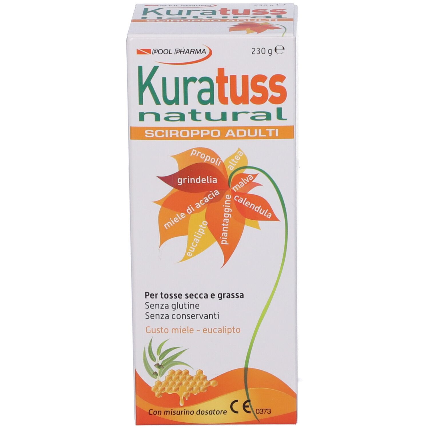 Kuratuss Natural Sciroppo Adulti Tosse Secca Grassa Gusto Miele Eucalipto