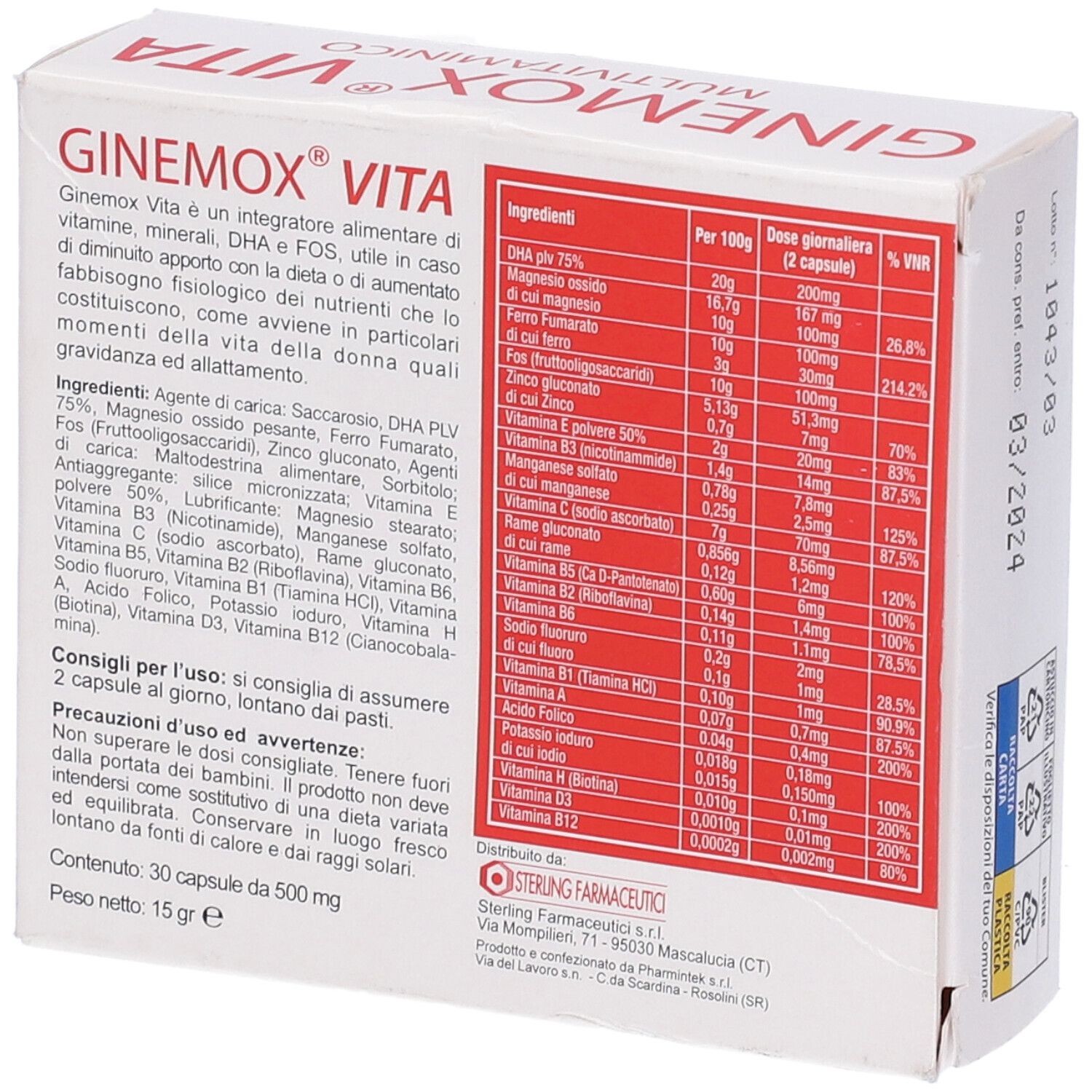Ginemox Vita 30 Capsule