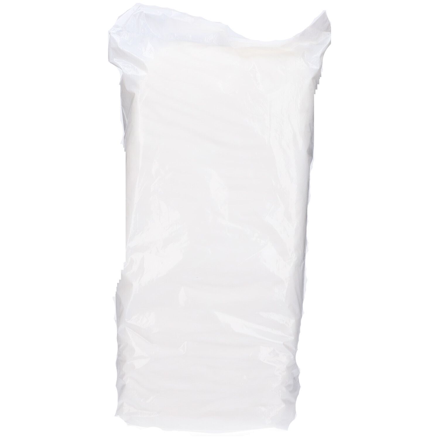 Confezione di cotone idrofilo, trasparente. Nome del prodotto non visibile. Forma rettangolare, allungata.