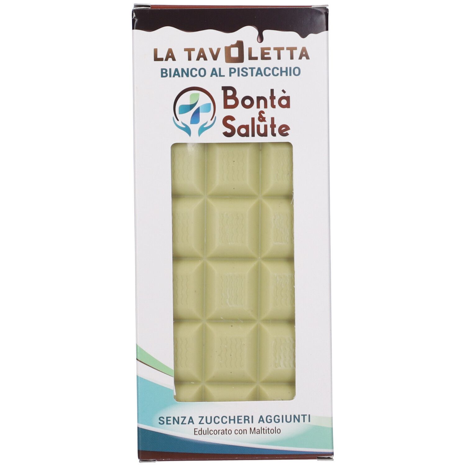 Tavoletta Cioccolato Bianco Pistacchio Maltitolo