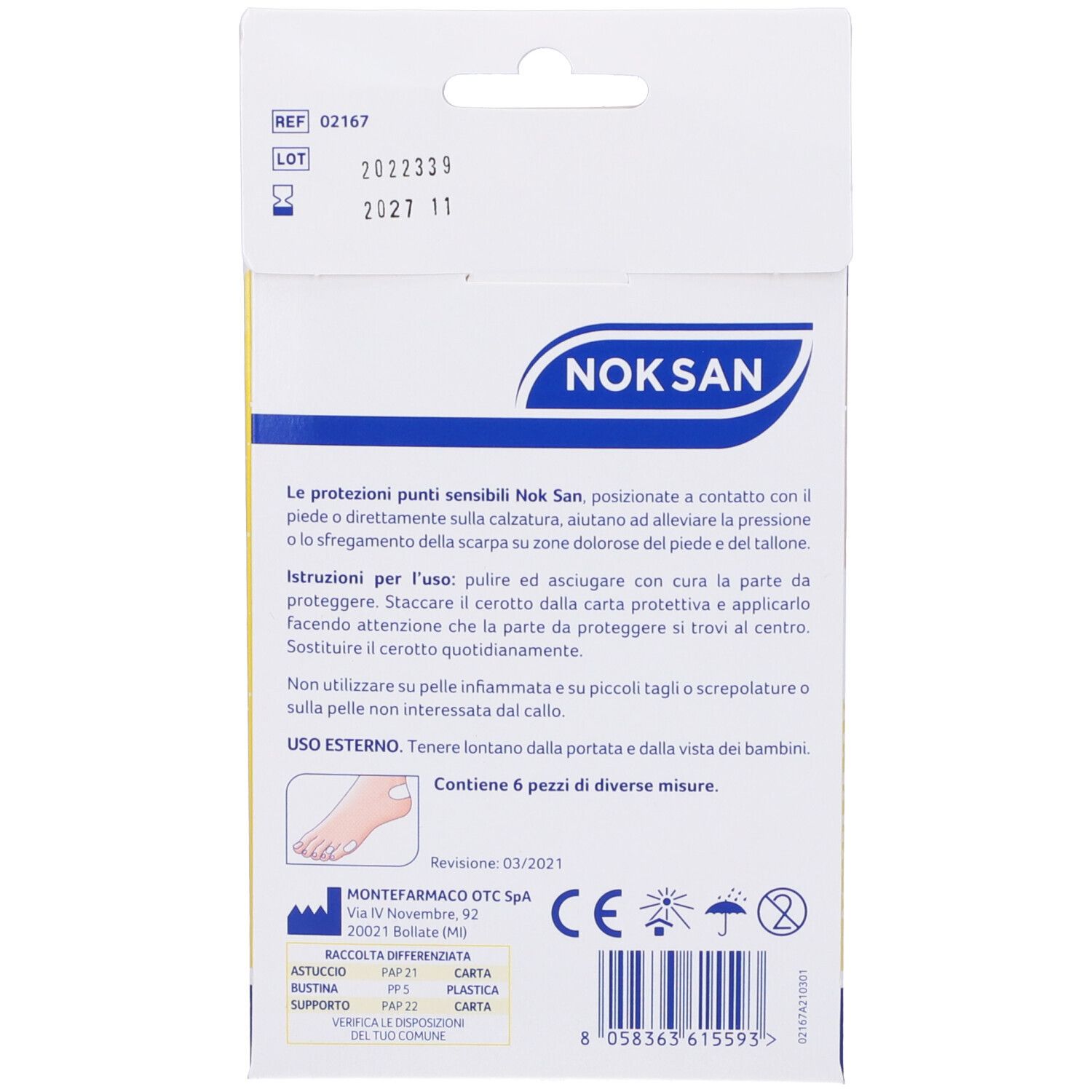 Nok San Protezione Punti Sensibili 6 Pezzi