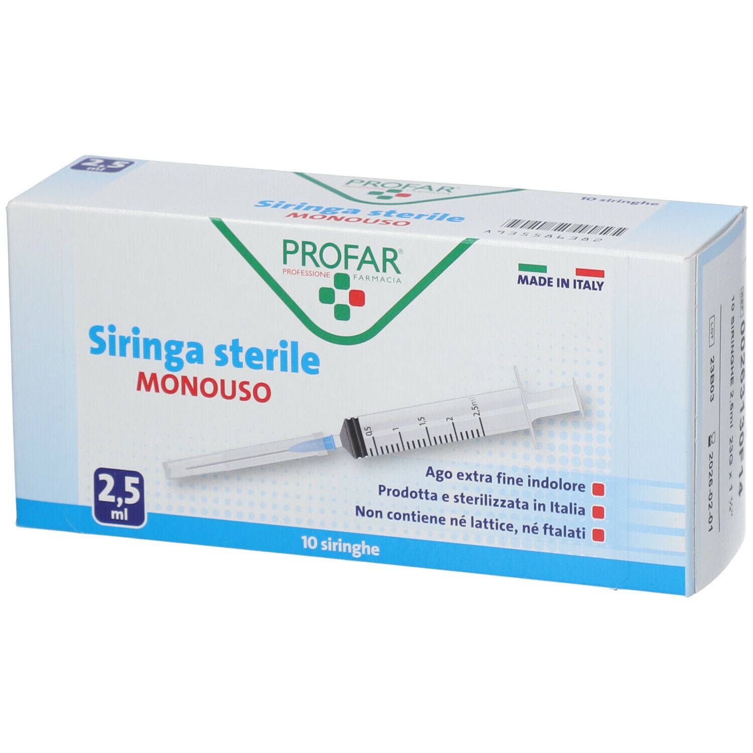 PROFAR® Siringa Sterile Monouso 2,5 ml Con Ago