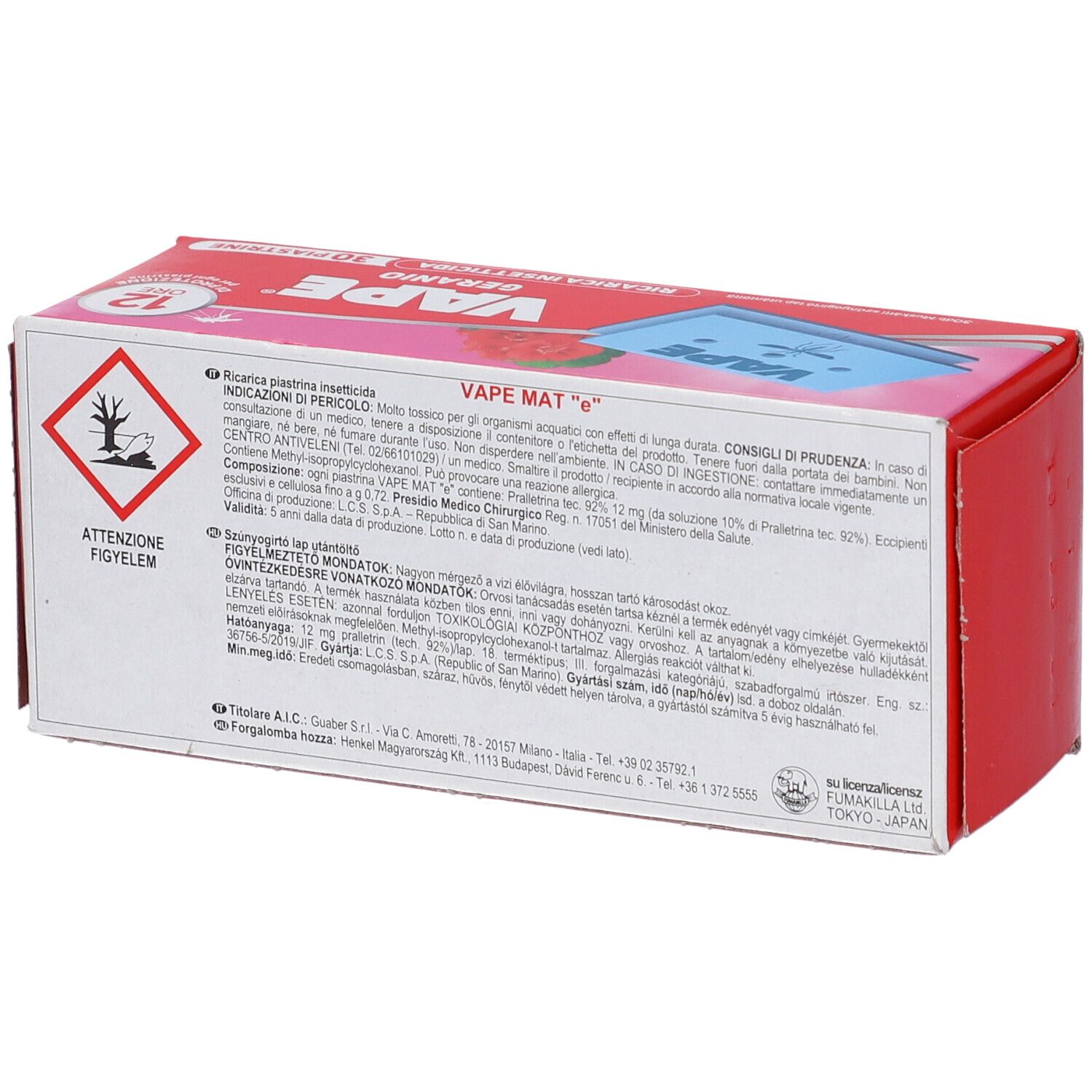Vape Ricarica Piastrine 30 Pezzi Geranio