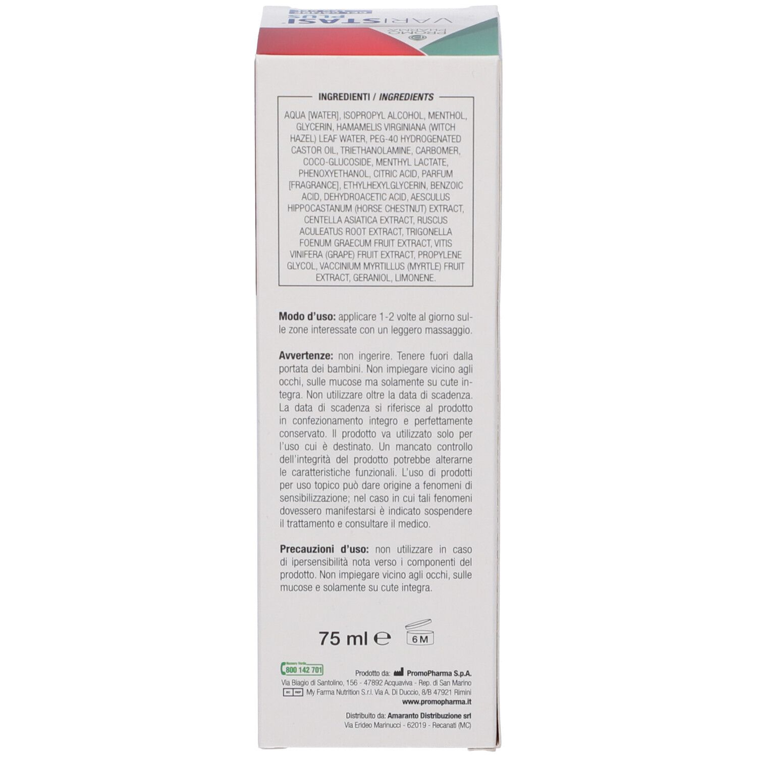 Varistasi Varistasi Plus Gel Gambe 75 ml - Redcare