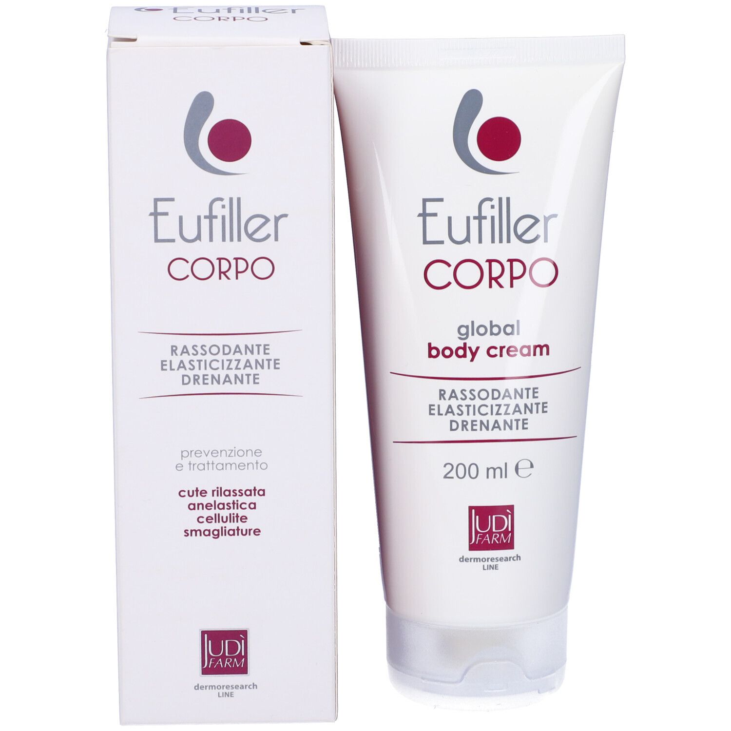 Scatola e tubo. Scritta: Eufiller Corpo, 200 ml. Con logo.