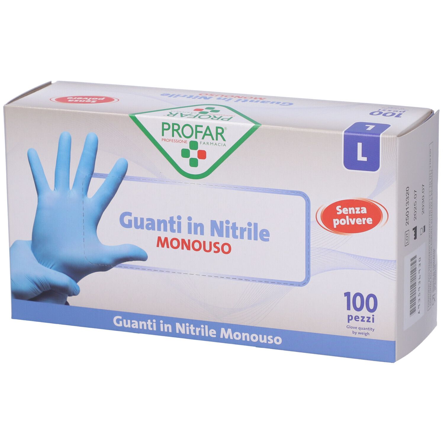 Profar Guanti in Nitrile Monouso Taglia L 100 Pezzi