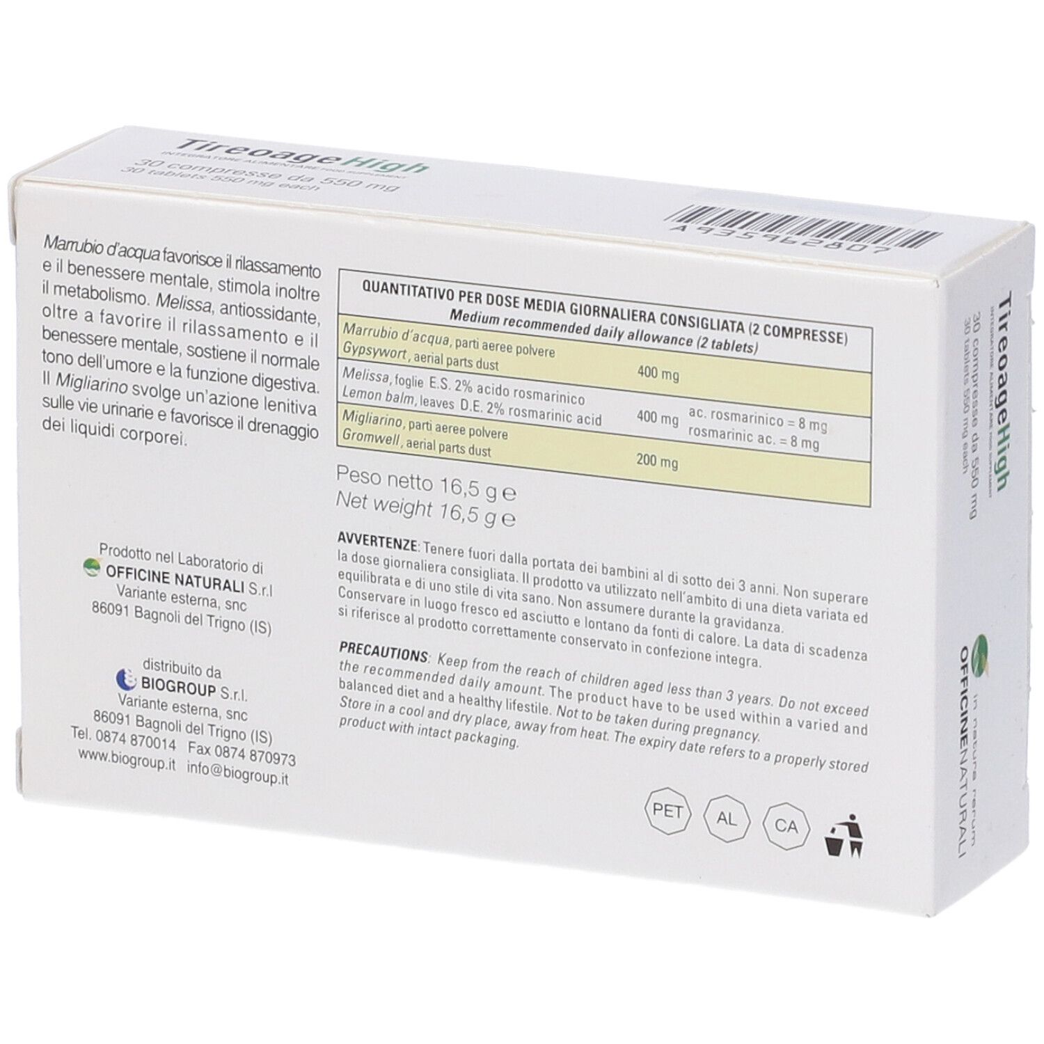 Tireoage High 30 Compresse 550Mg