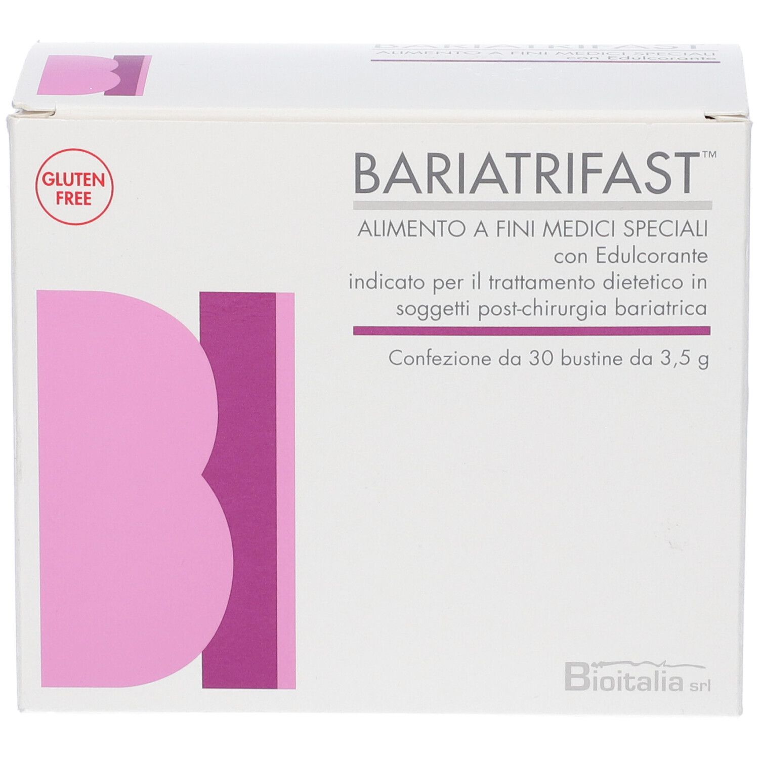 Confezione BARIATRIFAST, senza glutine, 30 bustine da 3,5 g.
