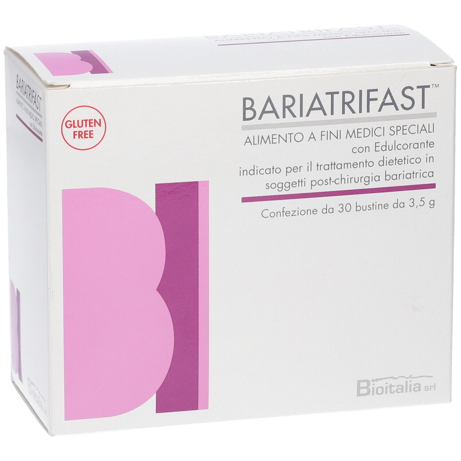 Confezione BARIATRIFAST, senza glutine, 30 bustine da 3,5 g.