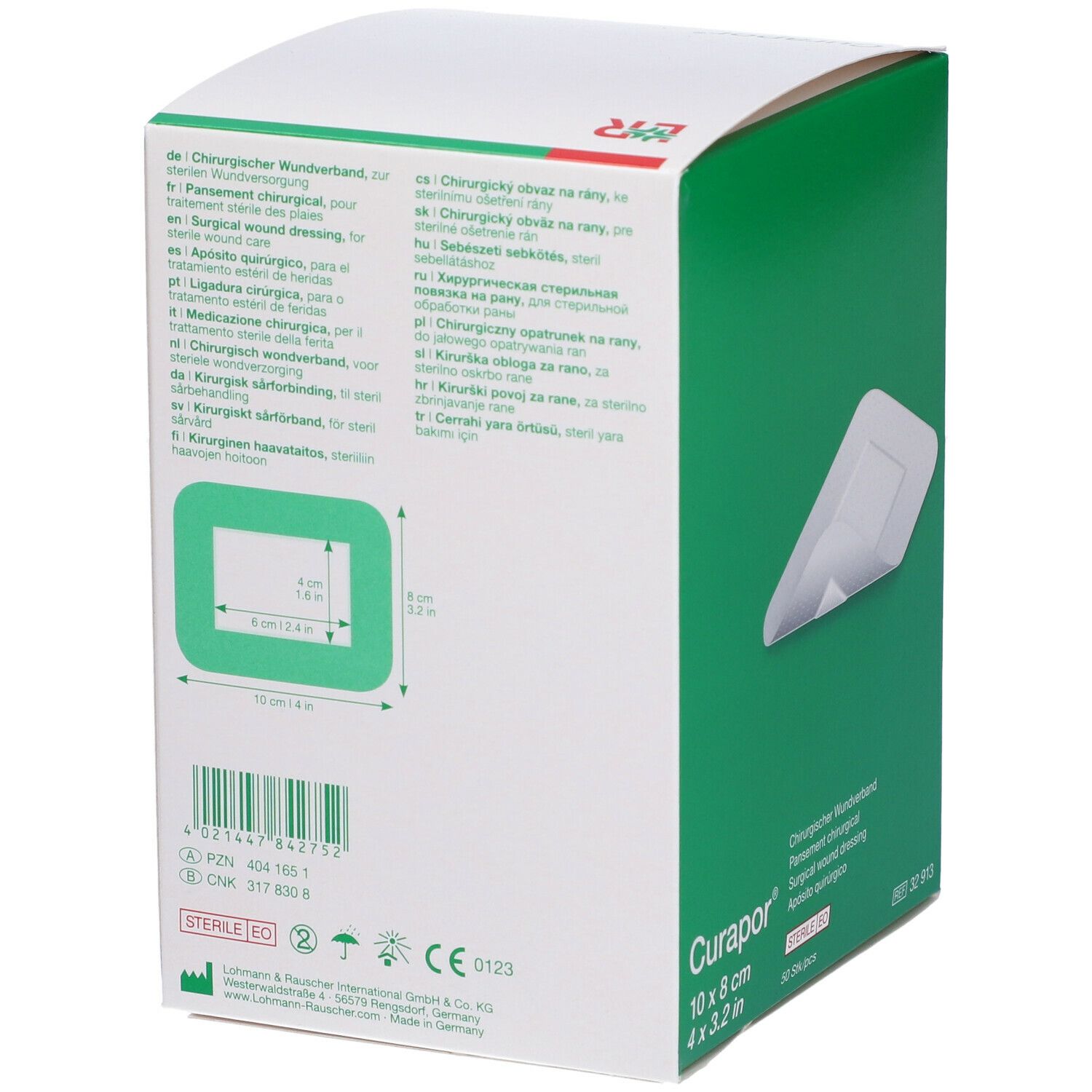 3M™ Transpore Curapor®  10 cm x 8 cm