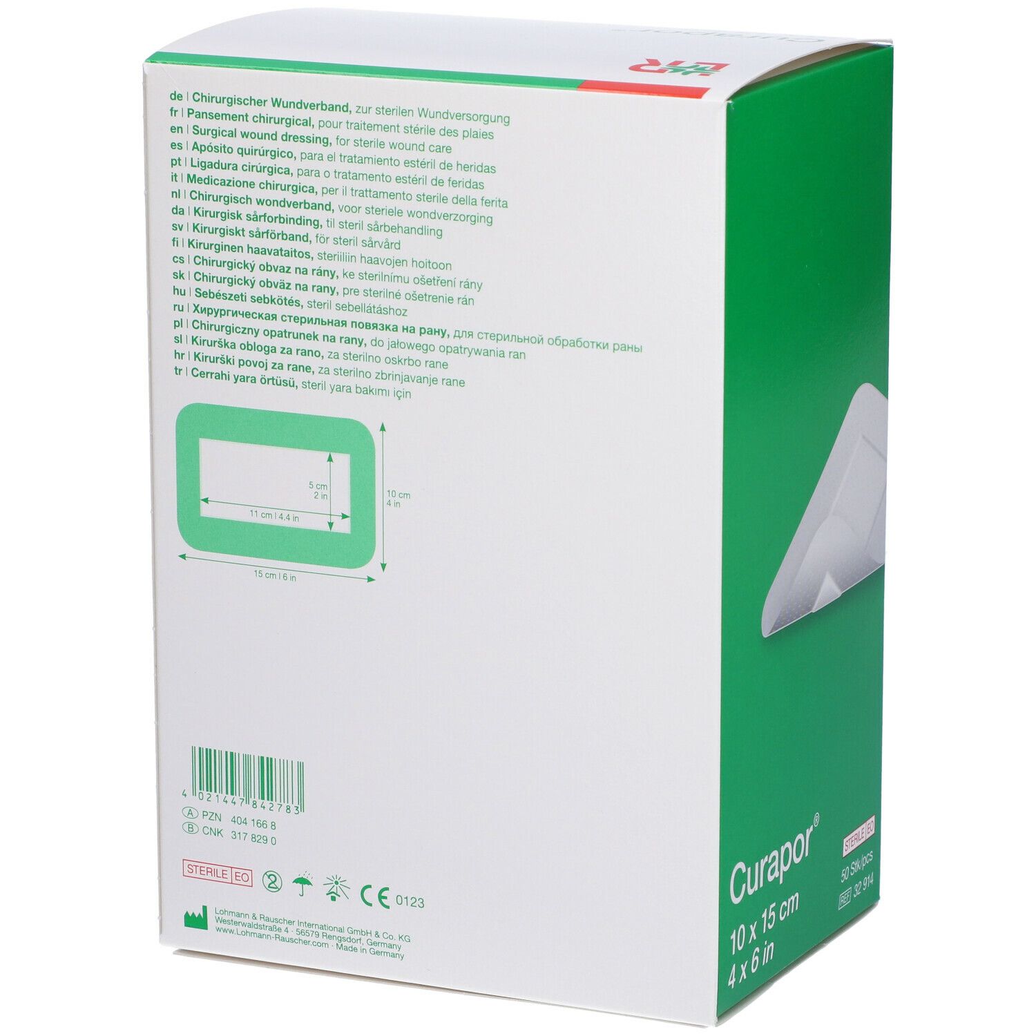 3M™ Transpore Curapor® 10 cm x 15 cm