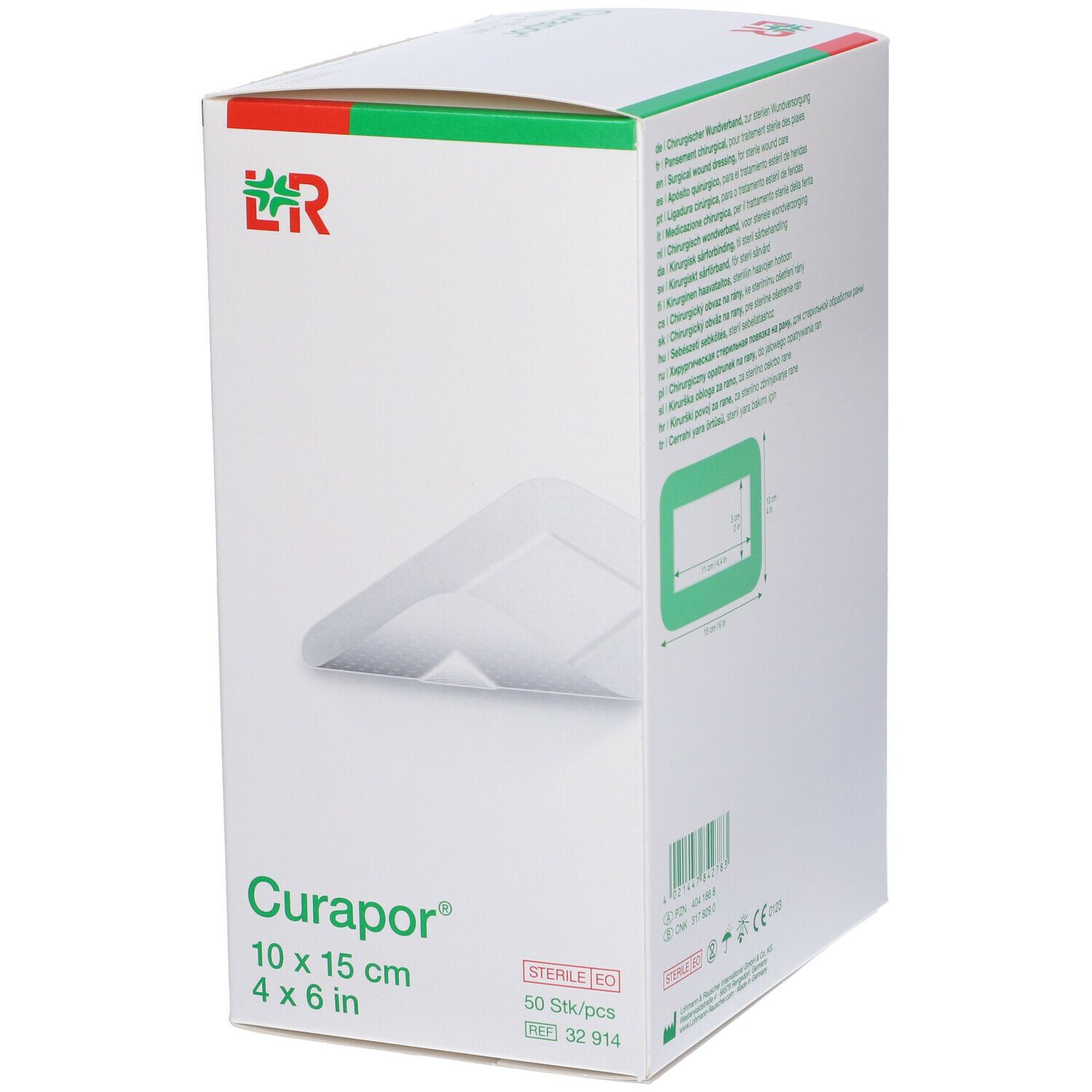 3M™ Transpore Curapor® 10 cm x 15 cm