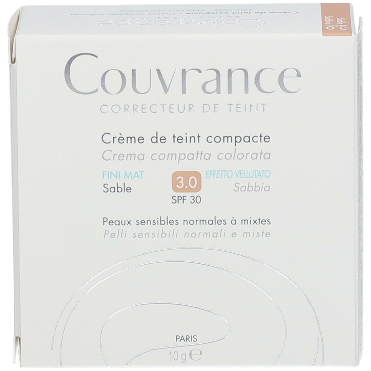 Avène Couvrance Crema Compatta Colorata Effetto Vellutato 3.0 Sabbia