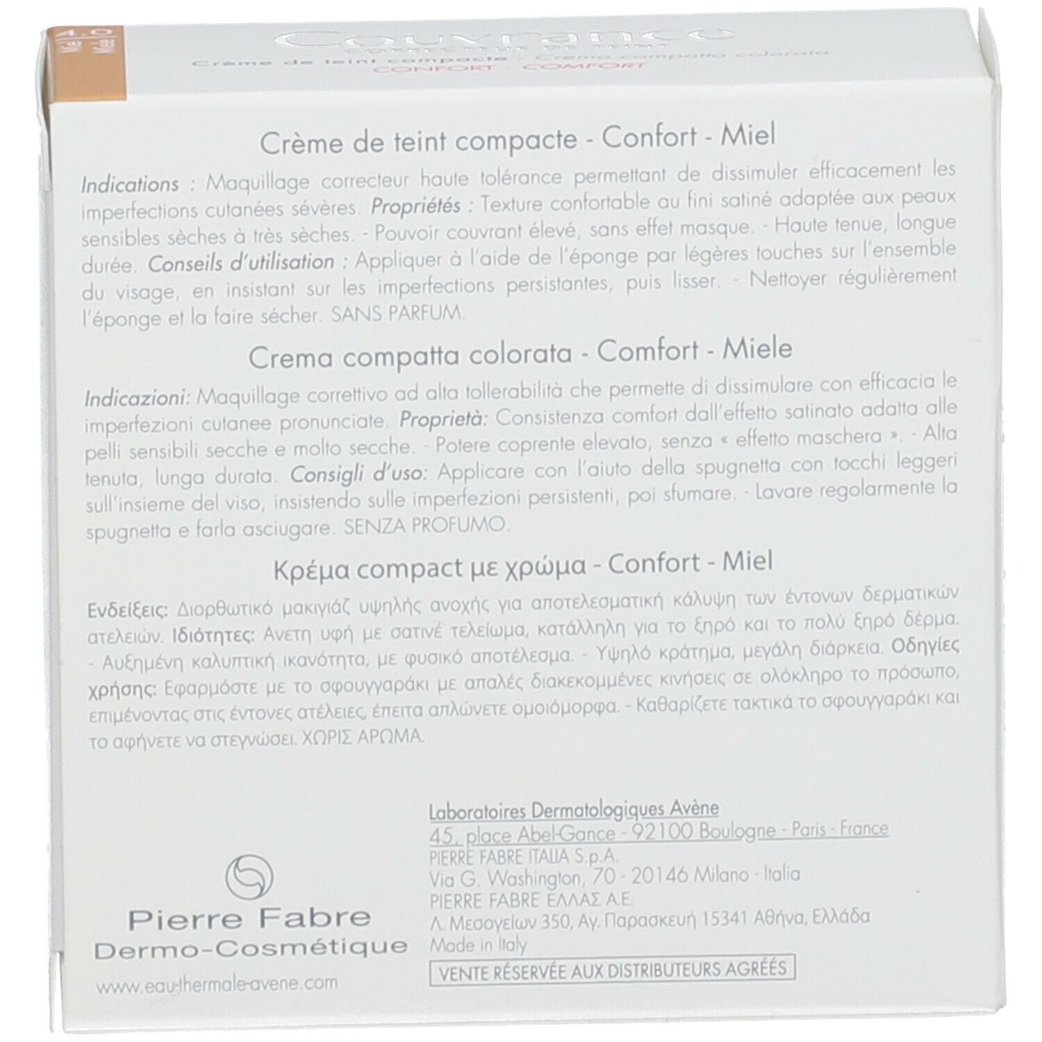 Avéne Couvrance Crema Compatta Colorata Comfort Miele 04