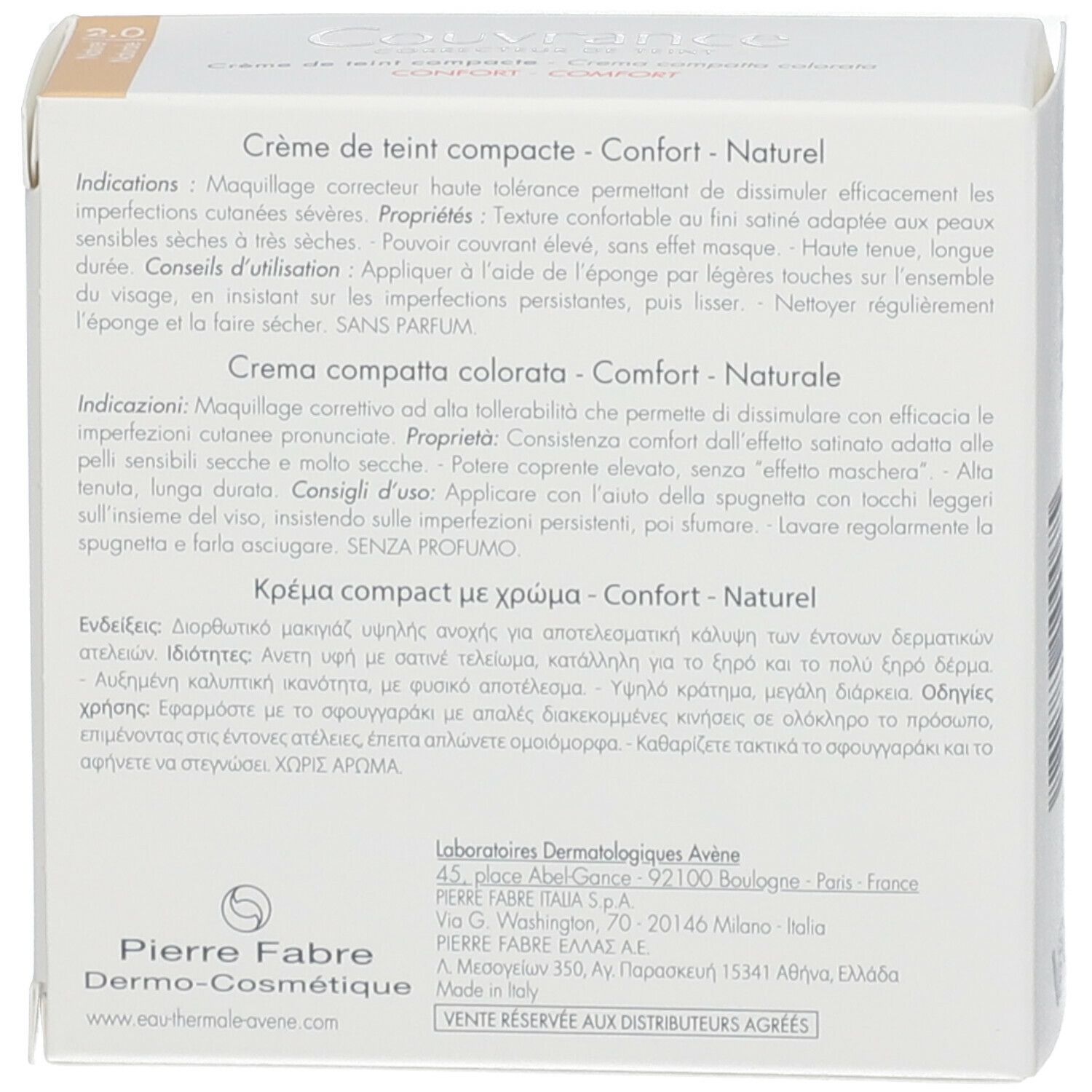 Avène Crema Compatta Colorata Comfort 2.0 Naturale