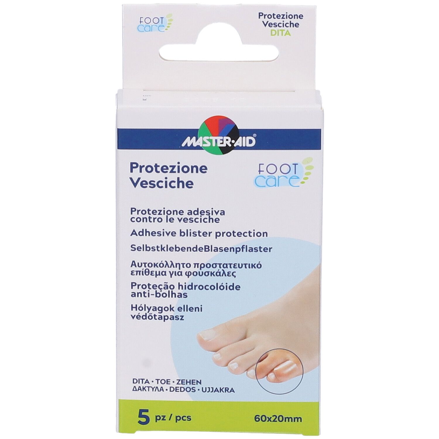 Idrocolloide Master-Aid Footcare Vesciche Dita 60X20 Mm 5 Pezzi A2