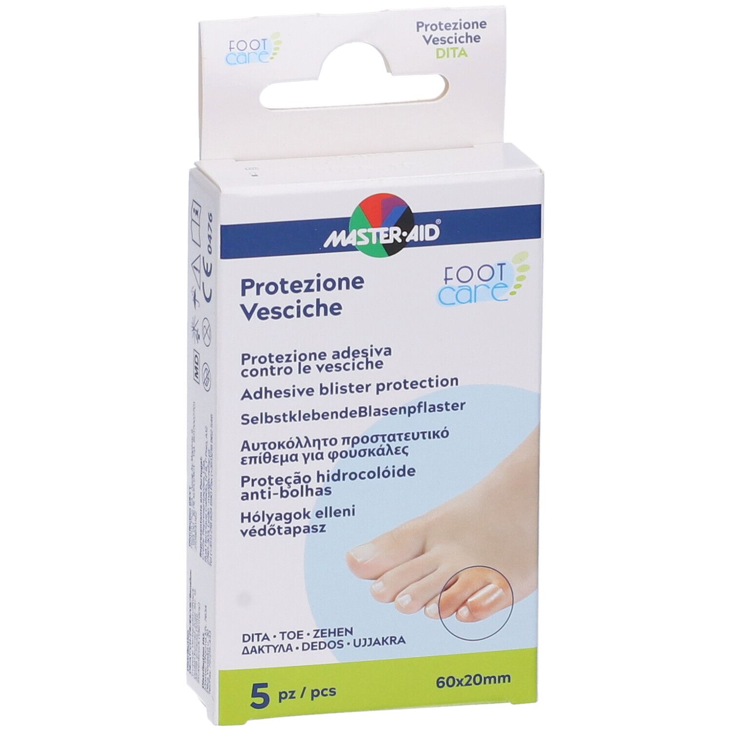 Idrocolloide Master-Aid Footcare Vesciche Dita 60X20 Mm 5 Pezzi A2