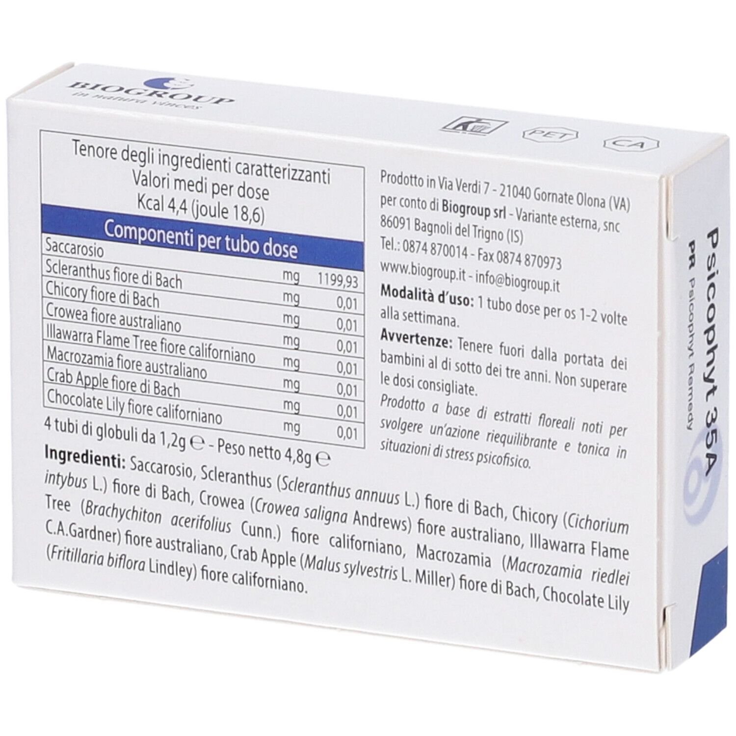 Psicophyt Remedy 35A 4 Tubi 1,2G