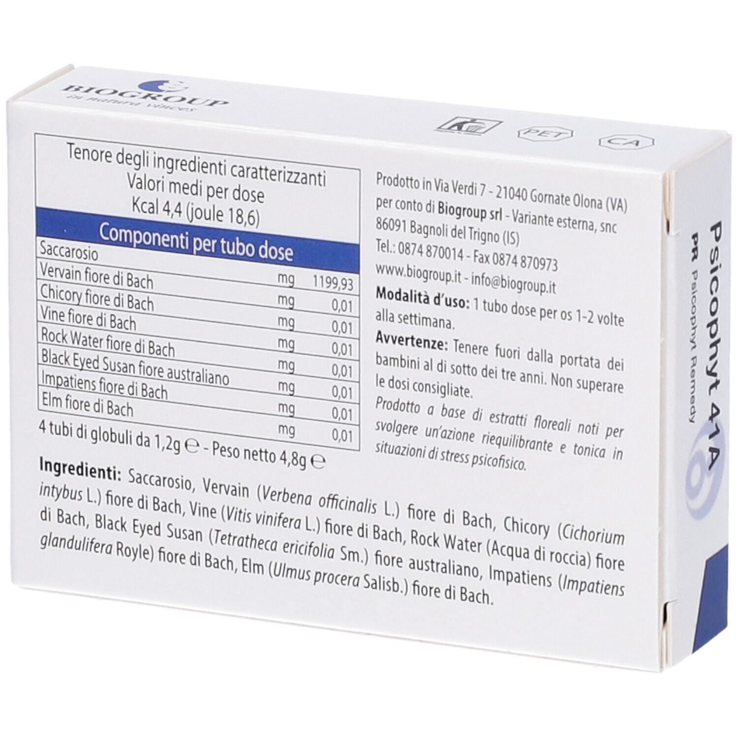 Psicophyt Remedy 41A 4 Tubi 1,2G