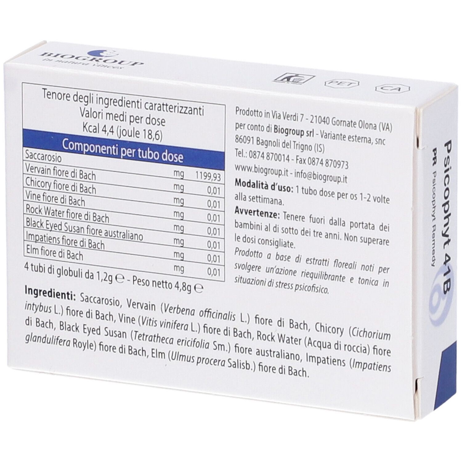 Psicophyt Remedy 41B 4 Tubi 1,2G
