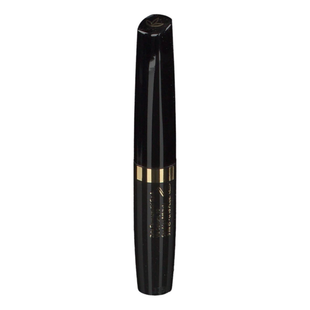 Contenitore eyeliner nero con fascia oro. Strisce verticali. Marchio: EuPhidra.