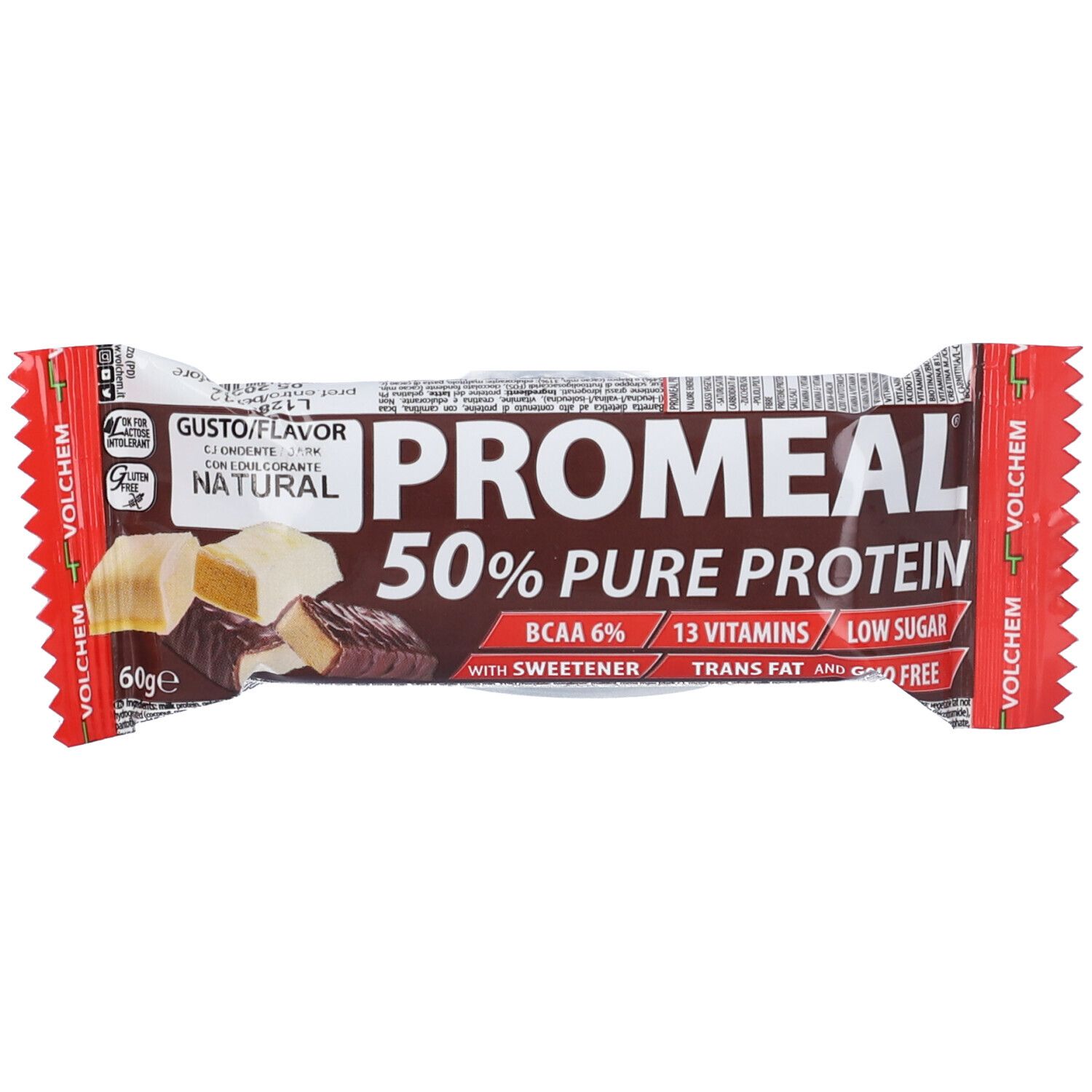 VOLCHEM Promeal Pure Protein 50% Barretta Gusto Cioccolato Fondente