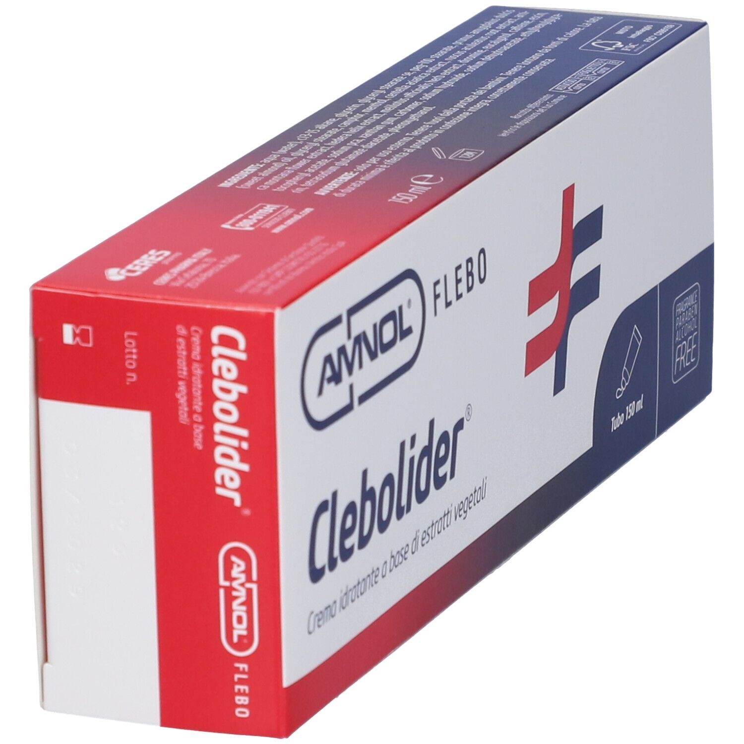 Confezione Clebolider Crema, vista prospettica con informazioni sul prodotto.