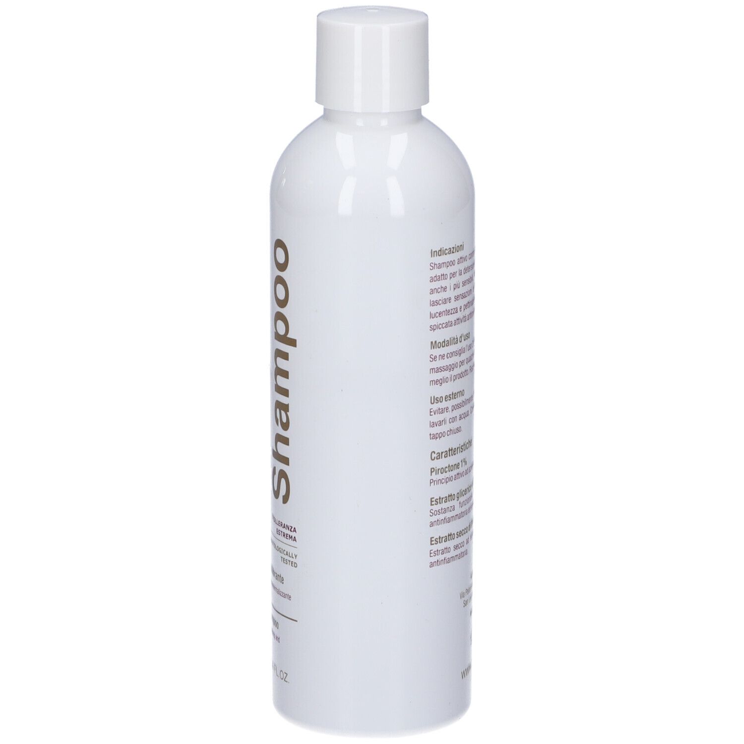 Flacone bianco con tappo bianco. Scritte in italiano. Logo Normon bordeaux.