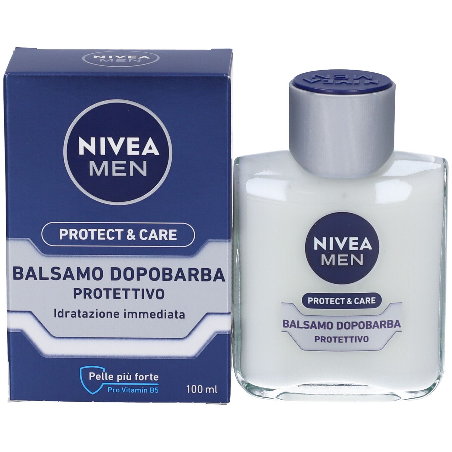 Nivea Men Protect & Care Balsamo Dopobarba Protettivo 100 ml, Dopobarba idratante per pelli secche