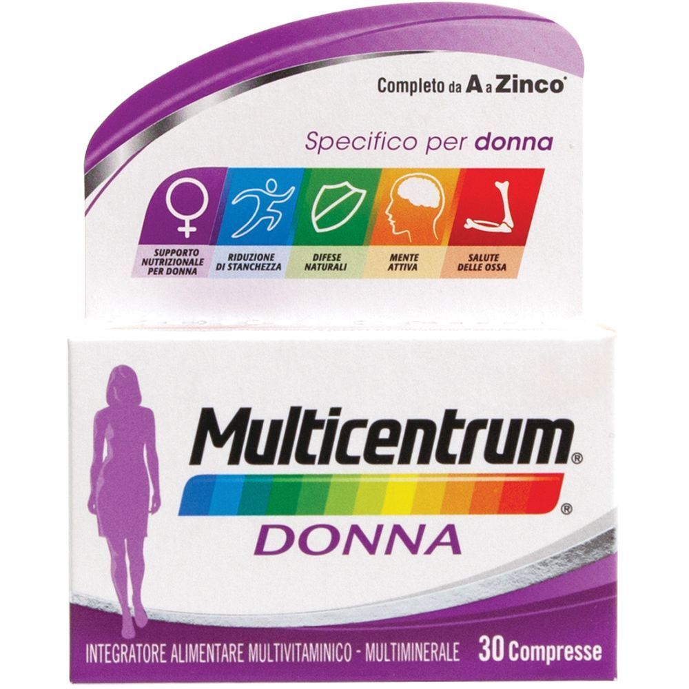 Multicentrum donna integratore alimentare multivitaminico concentrato  vitamina D 30 compresse 47 g