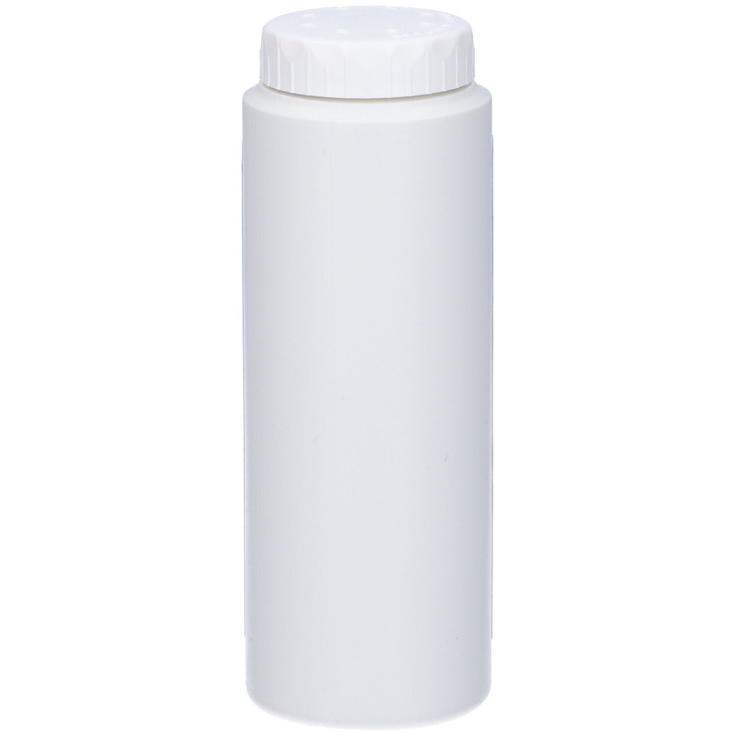 Barattolo bianco con coperchio bianco. Forma cilindrica.