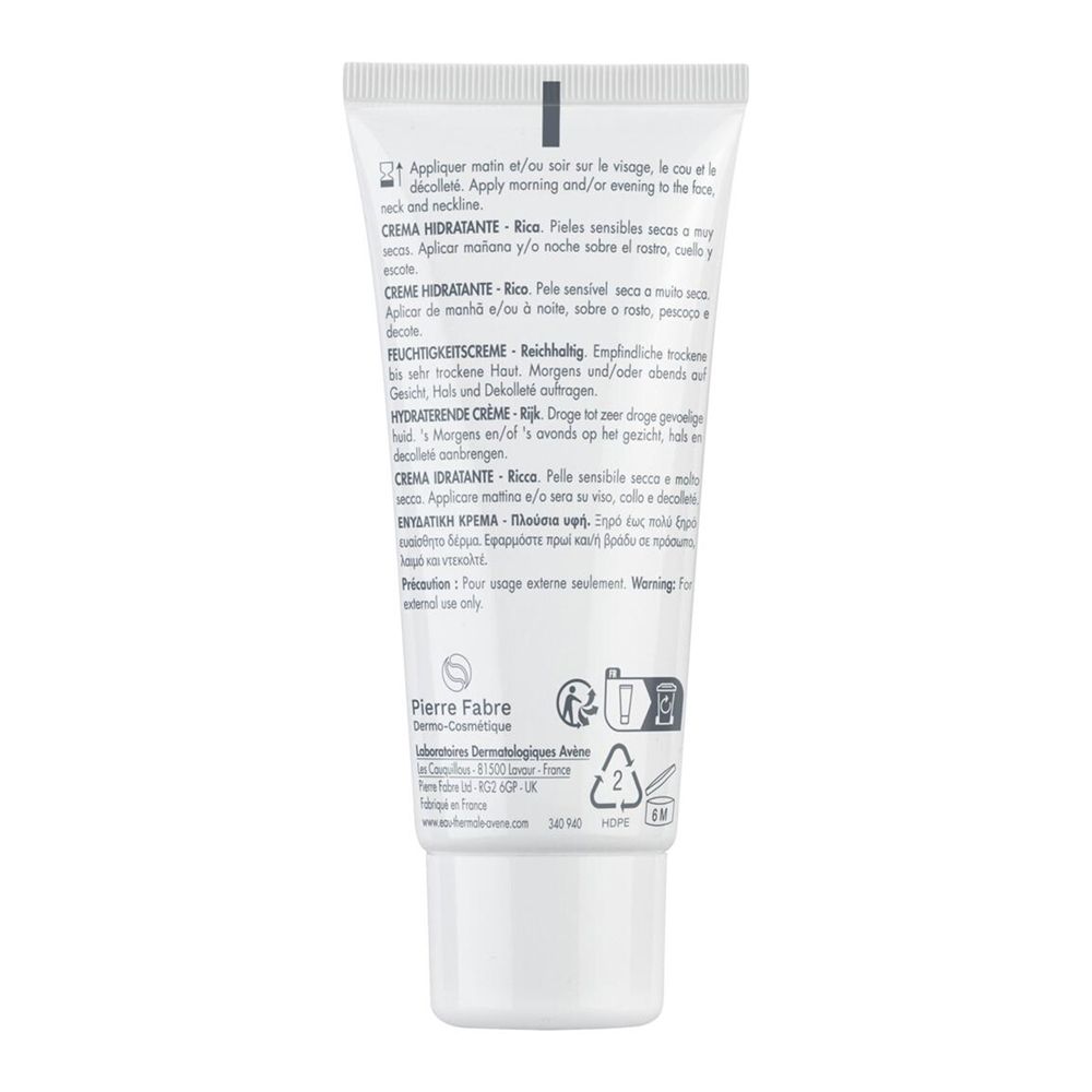 Tubo bianco con informazioni e logo Pierre Fabre Dermo-Cosmetique.