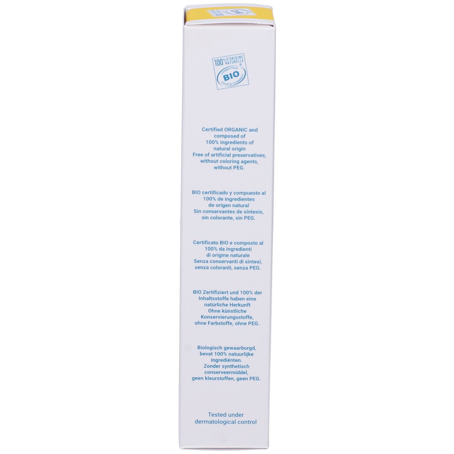 Confezione crema Gamarde. Ingredienti 100% naturali. Senza conservanti, coloranti, PEG. Certificato Bio.