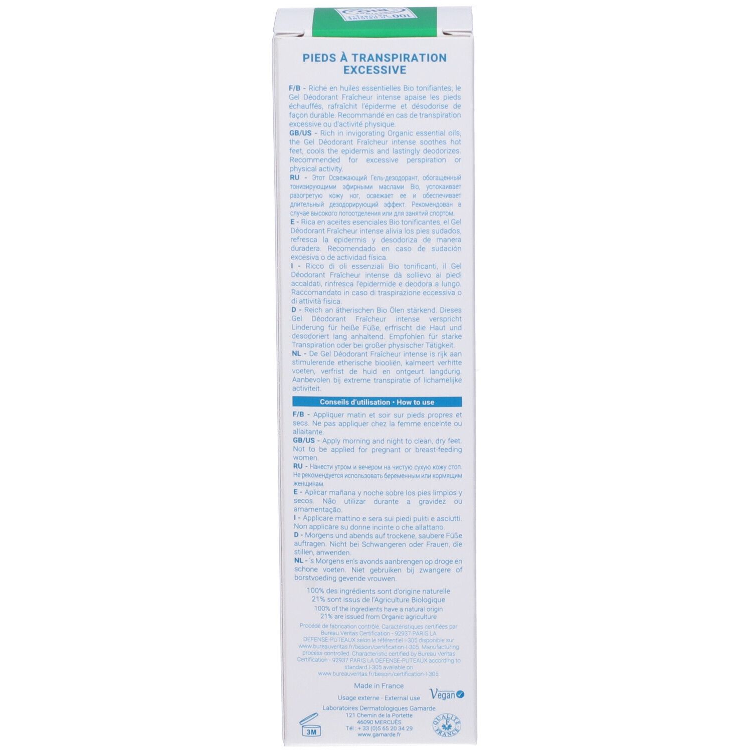 Gamarde Gel Deodorante Piedi Freschezza Intensa