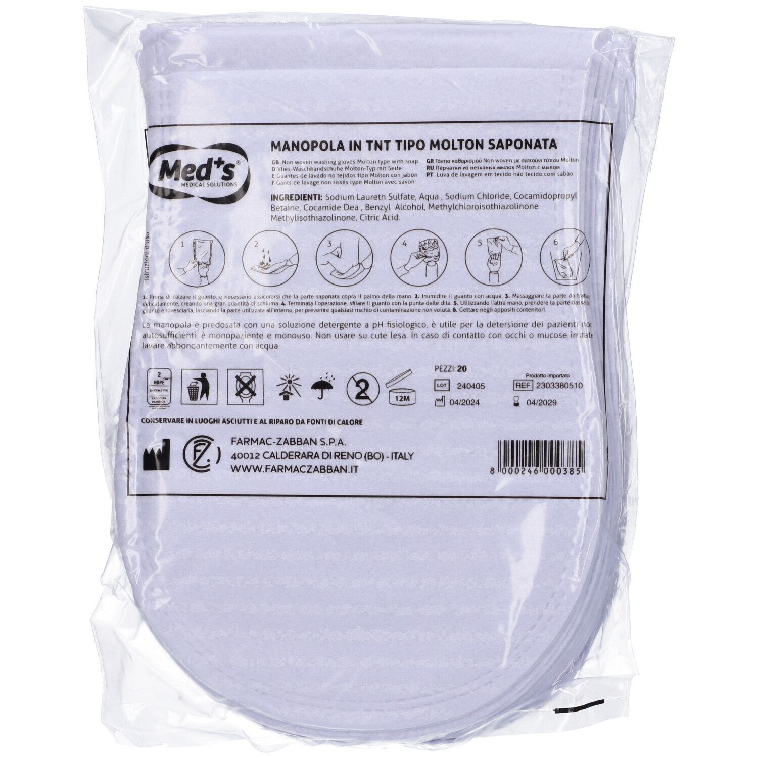 Manopola Spugna Con Detergente 20 Pezzi