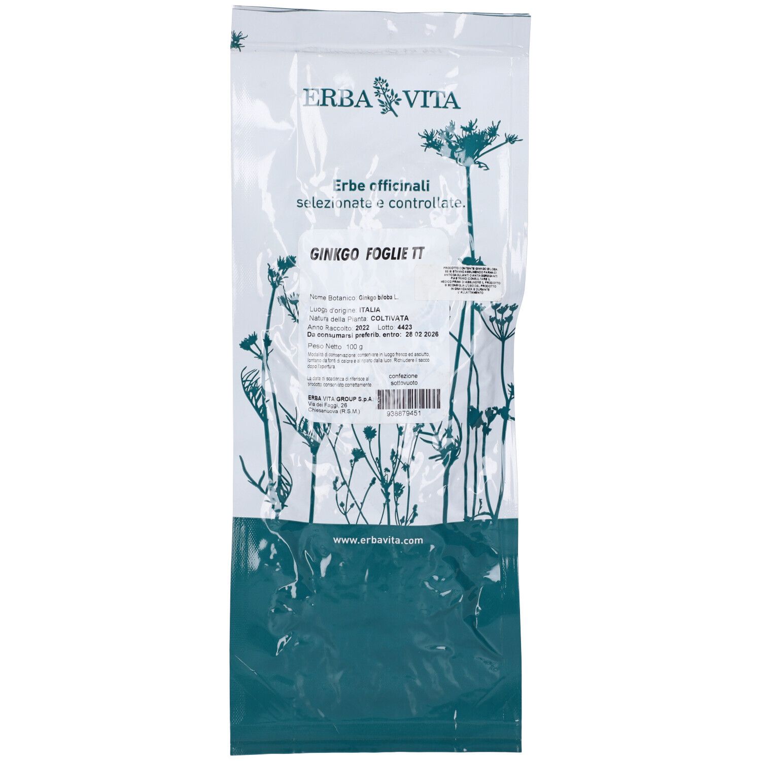 Ginkgo Biloba Taglio Tisana Foglie 100 G