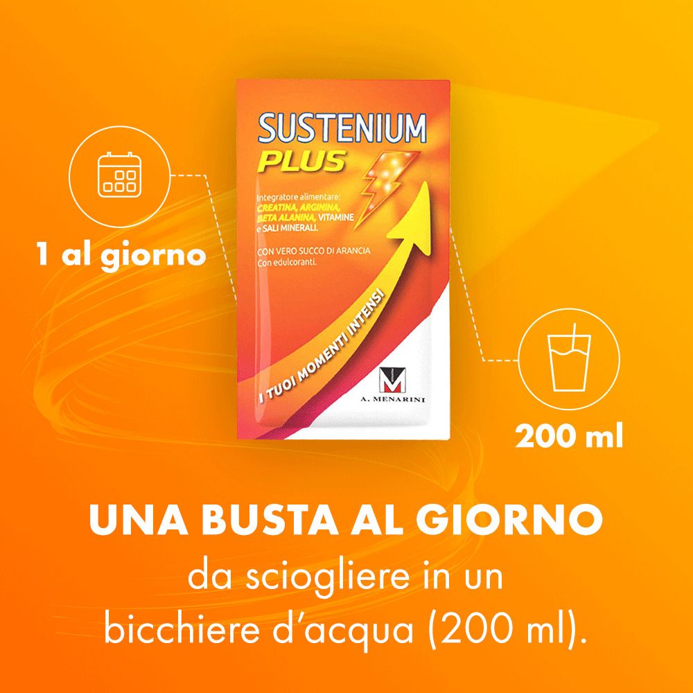 Sustenium Plus | Integratore energizzante con Vitamine, Minerali e Aminoacidi 22 bustine