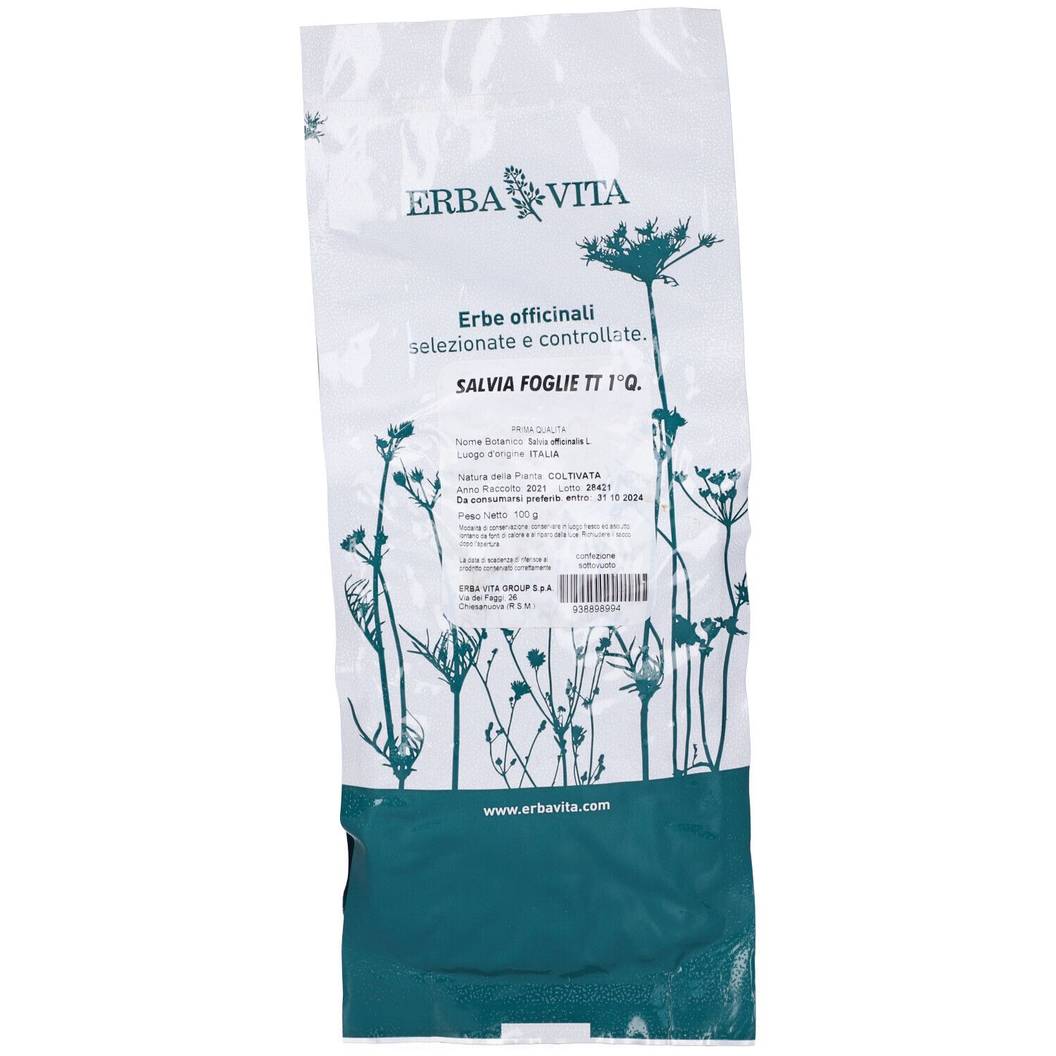 Salvia Taglio Tisana Prima Qualita' Foglie 100 G