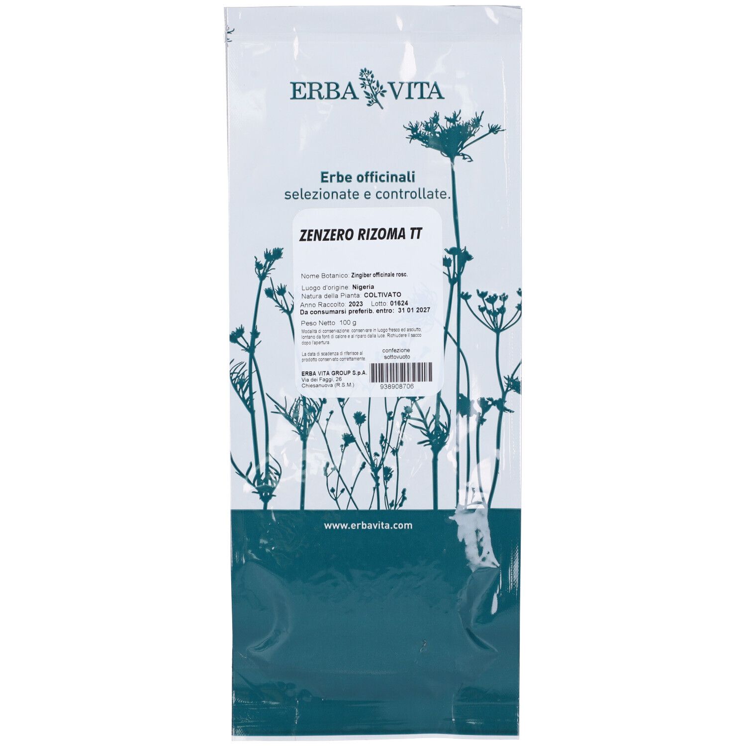 Zenzero Taglio Tisana Rizoma 100 G