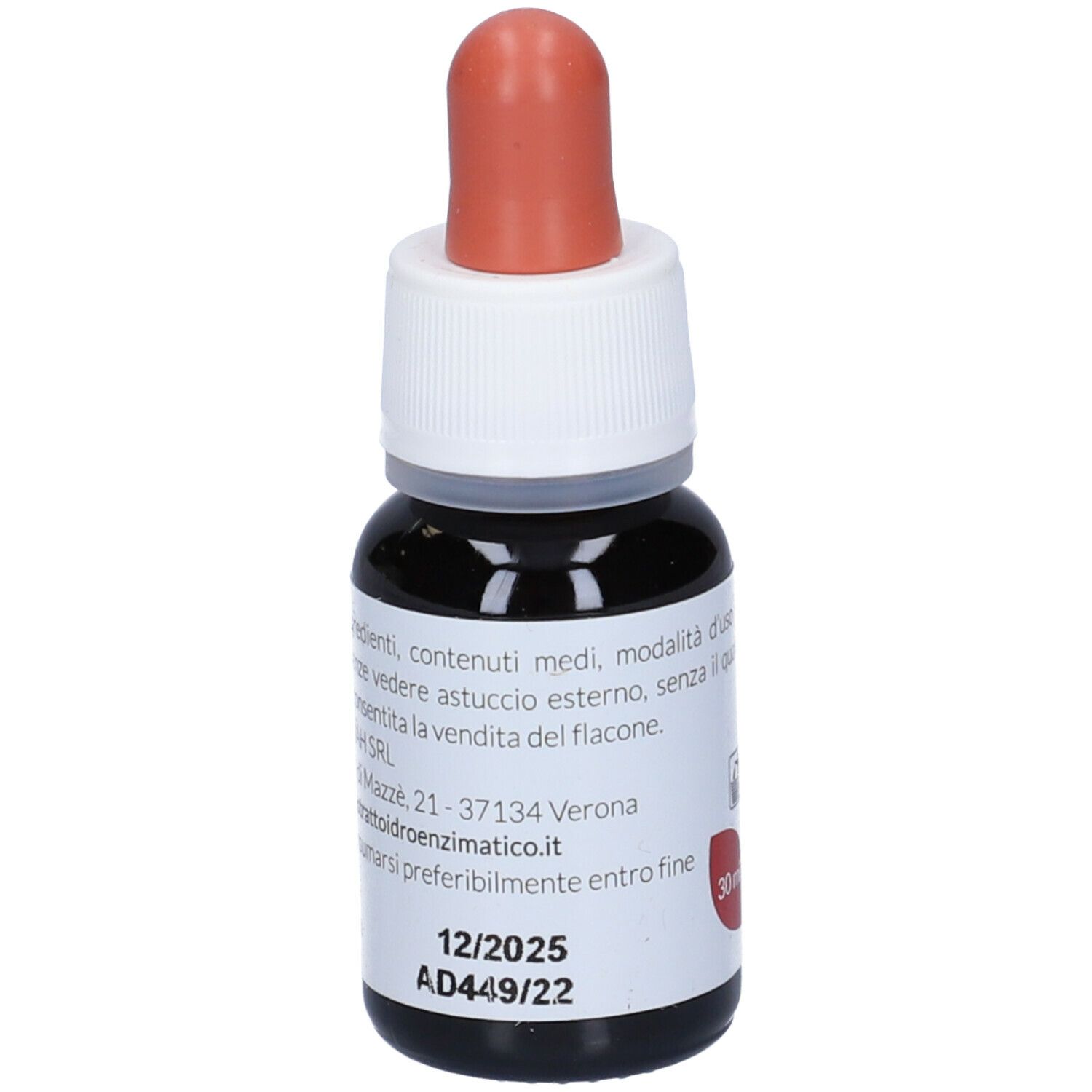 Flacone di vetro marrone con contagocce. Scritto: EIE' GINKGO, Ginkgo biloba, no-alcool. 30 ml. Data di scadenza.