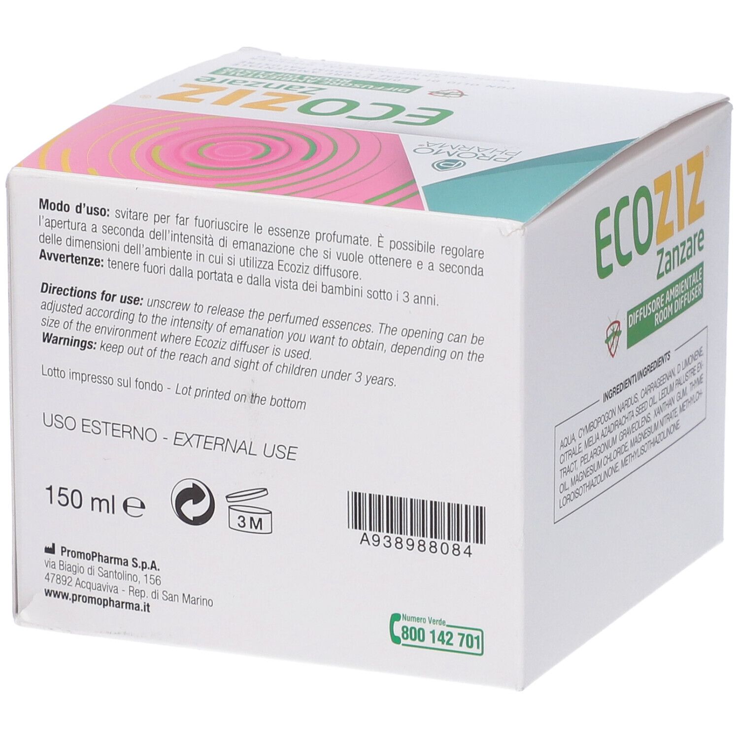 Ecoziz Diffusore Ambiente 150 Ml