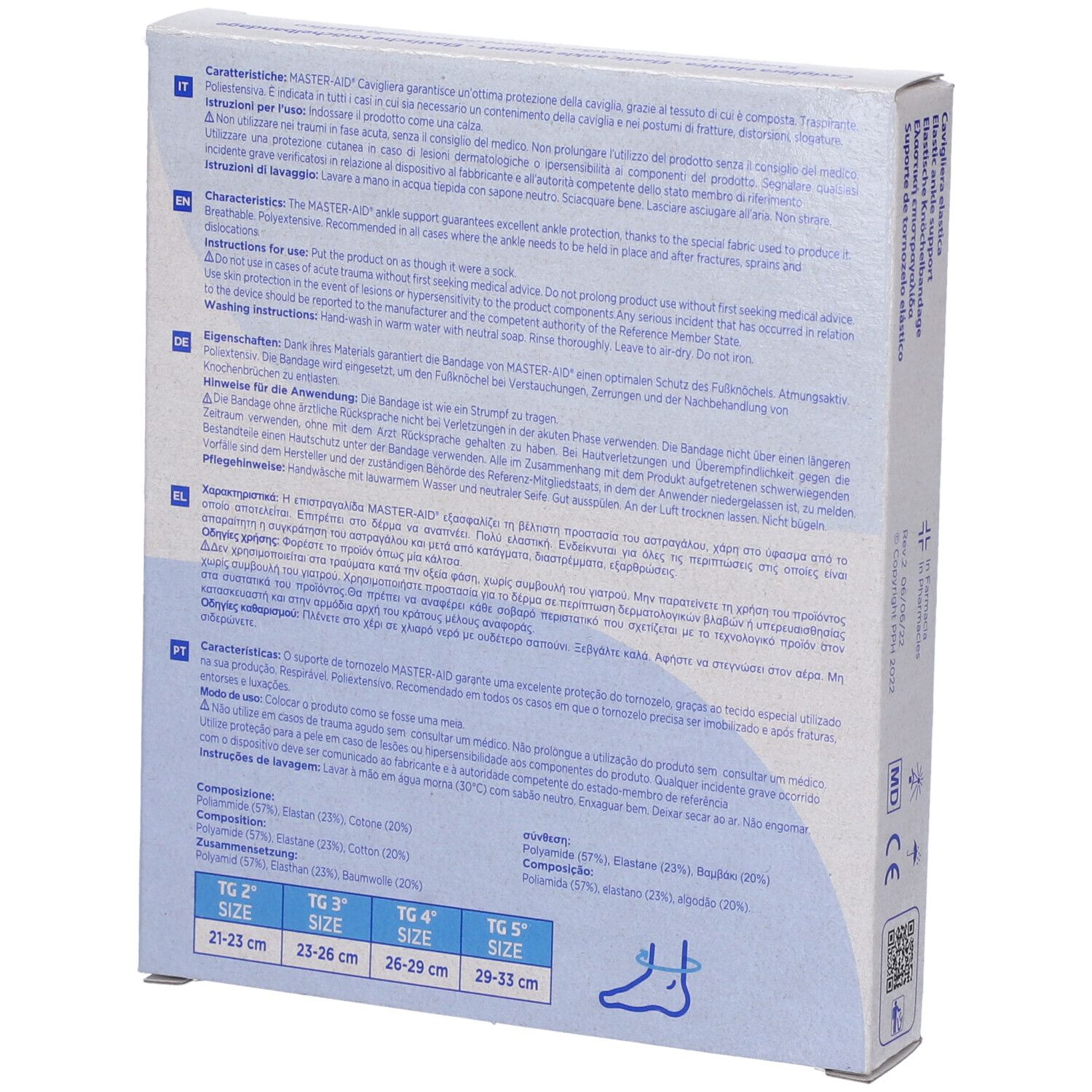 Cavigliera Elastica Master-Aid Sport Taglia 3 23/26Cm