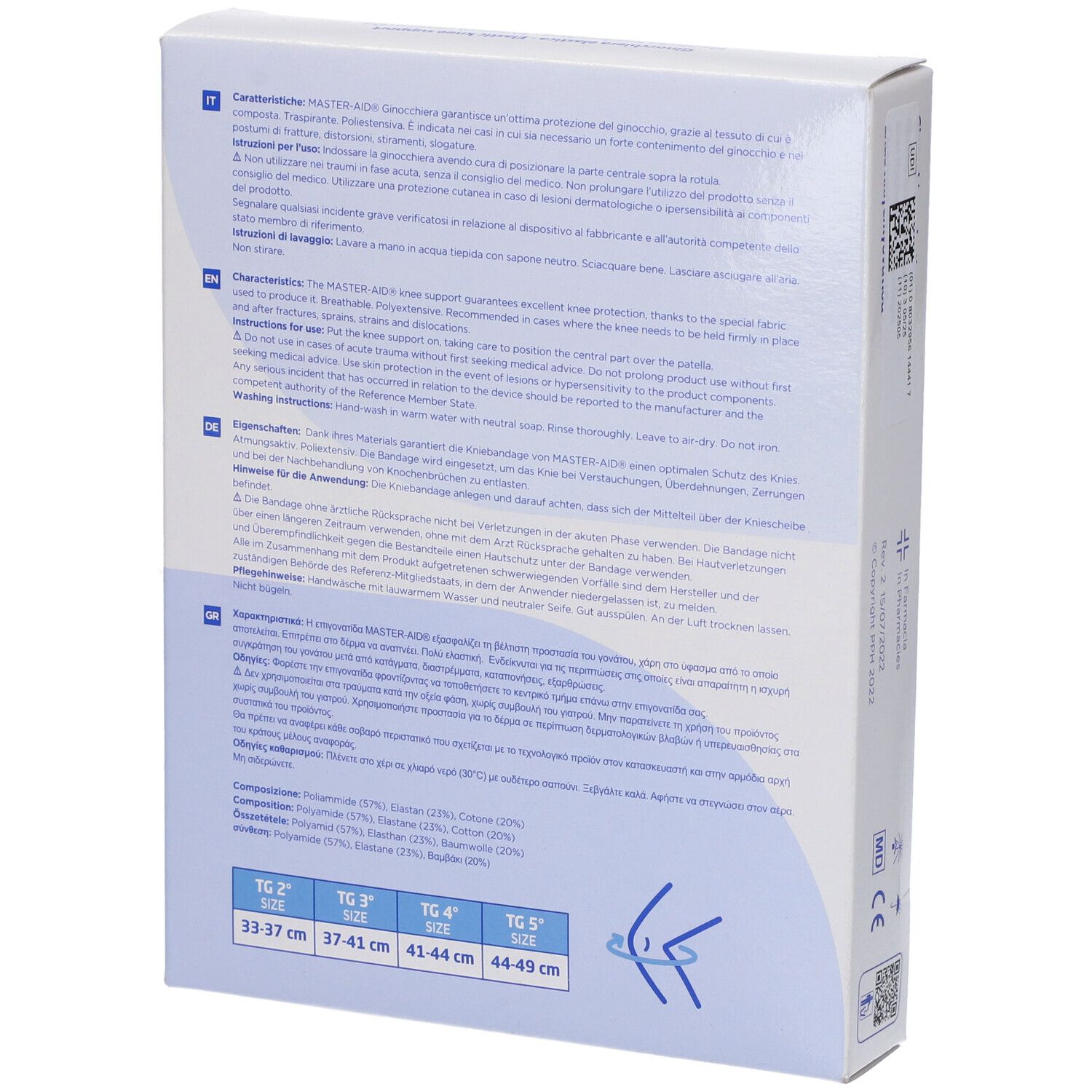 Ginocchiera Elastica Master-Aid Sport Taglia 3 37/41Cm