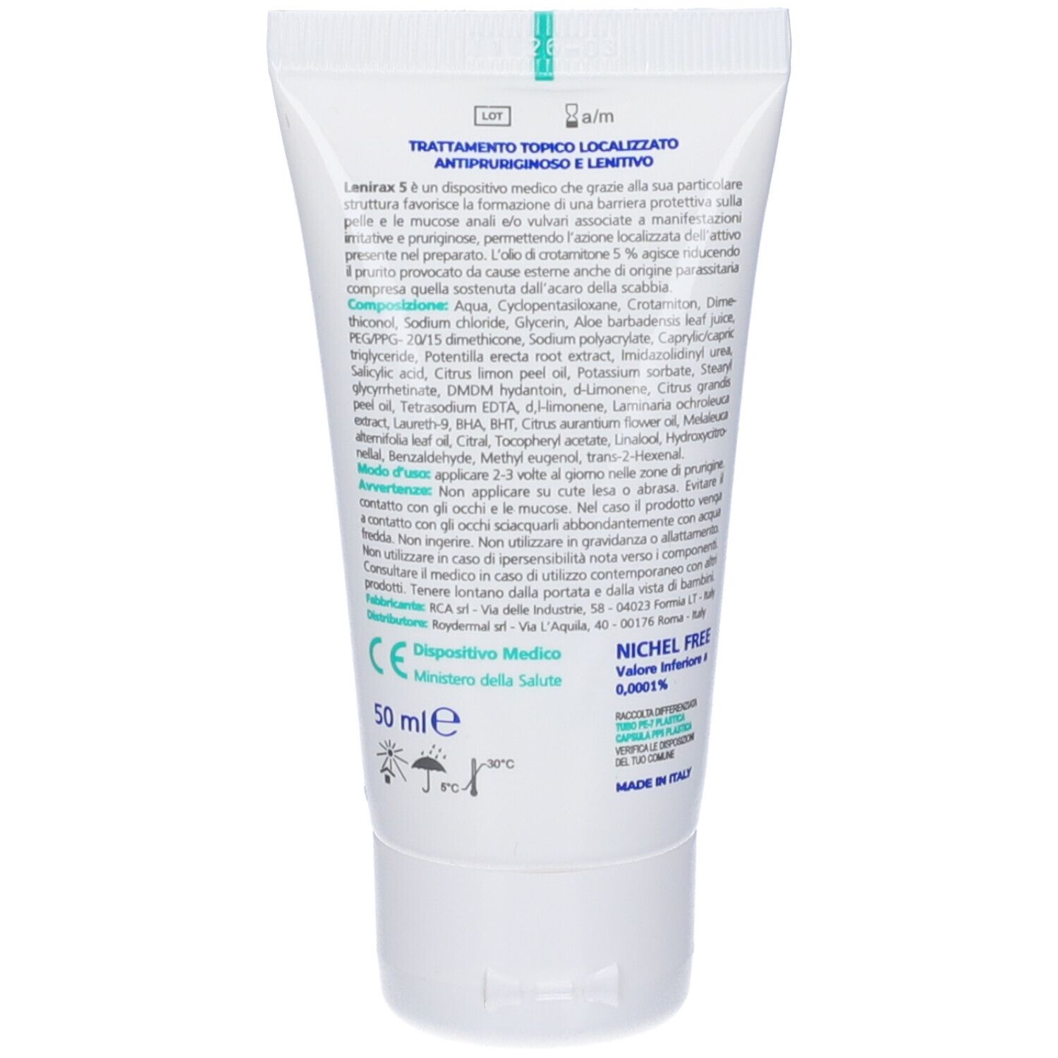 Crema Dermatologica Al Crotamitone 5 % Lenirax 5 50Ml
